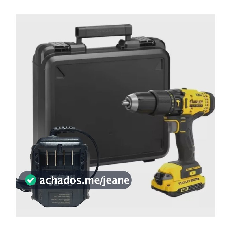 Parafusadeira e Furadeira de Impacto 13mm 20V STANLEY SCD711C1K Com Bateria, Carregador e Maleta