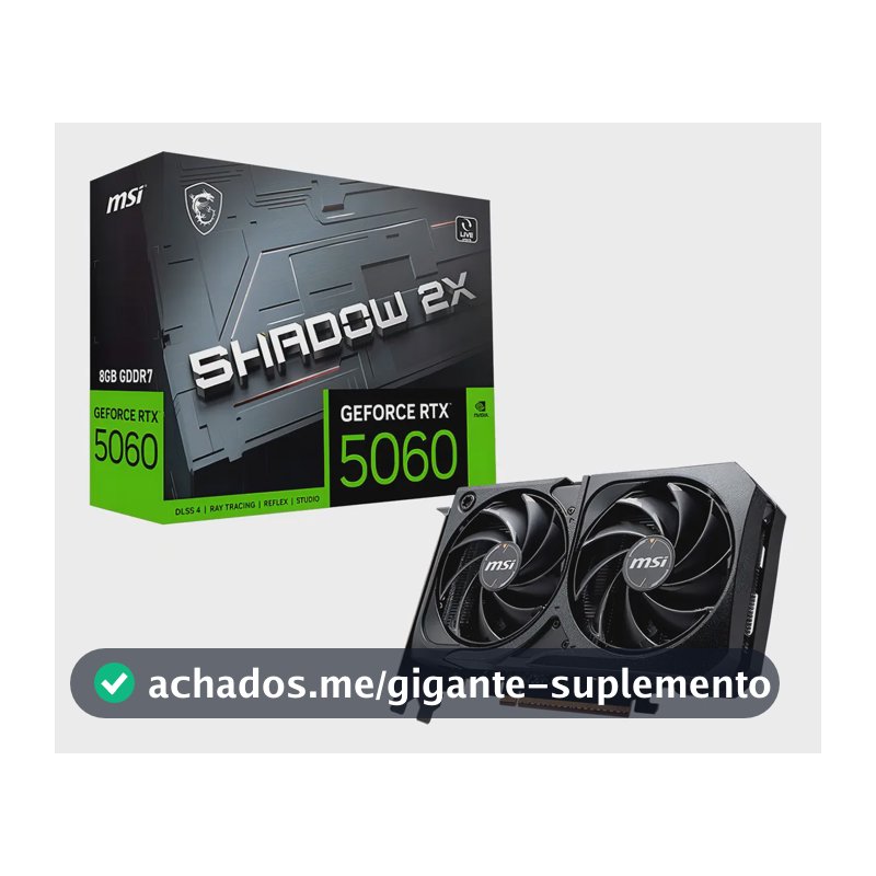 Placa De Vídeo Nvidia Msi Geforce 5060 8gb shadow 2x oc Edition