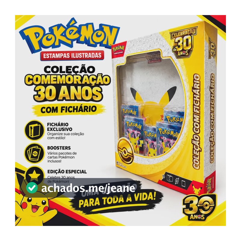 Pokemon Celebração 30 Anos Com Fichario - Copag Coleção 30 Anos Português