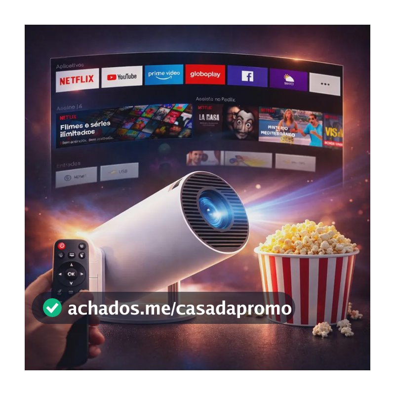 Mini Projeto Hy300 Smart Portátil Full Hd 4k Android 11 Wi-fi Bluetooth Mini Projetor Home Theater Cinema Em Casa TV Imagem Nítida Som Potente Compatível Com Diversos Dispositivos Branco VLX