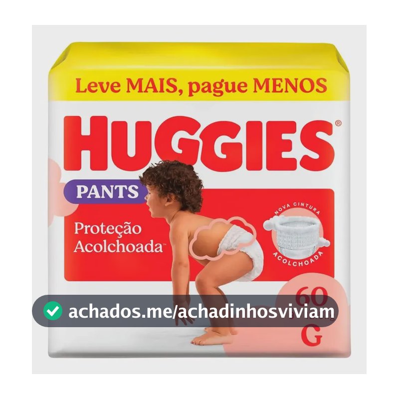 Huggies Fralda Pants Roupinha Proteção Acolchoada G - 60 Un