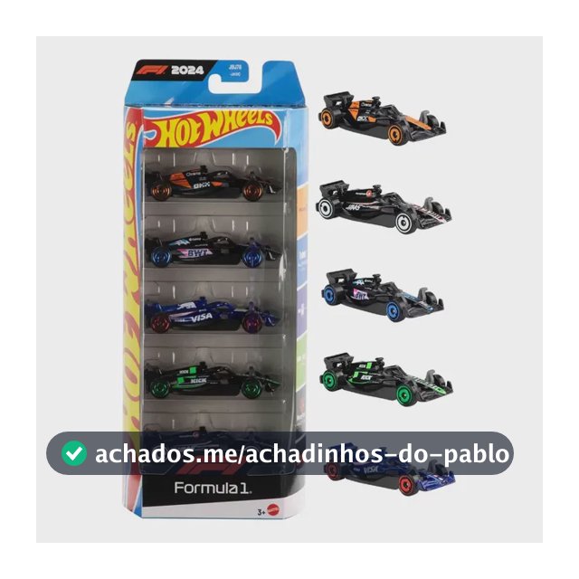 Pack Com 5 Carros Hot Wheels - Fórmula 1 F1 2024 Multicor