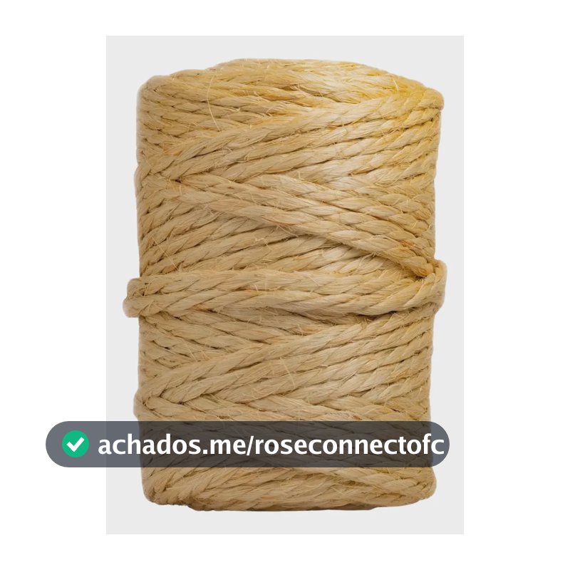 Corda De Sisal 6mm Barbante Rolo 67m Artesanato - Promoção! Natural
