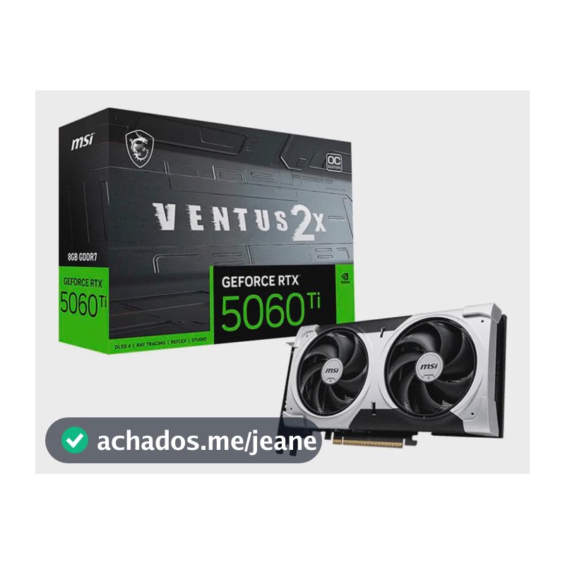 Open Box Placa De Vídeo Msi Rtx5060ti Ventus 2x 8gb Gddr7