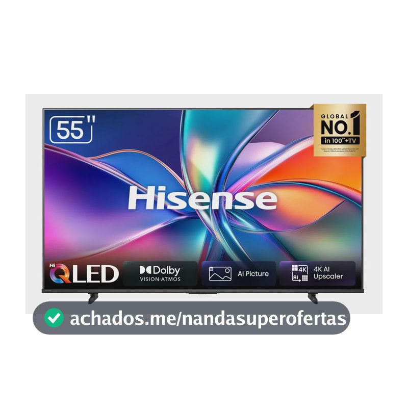 Smart TV Hisense HI-QLED 4K 55" Polegadas com Dolby Atmos, Dolby Gaming e Alexa - 55Q6QV