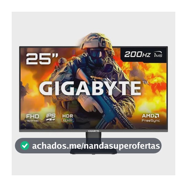 Monitor Gamer Gigabyte 25 Fhd 200hz 1ms Ips Vrr Freesync