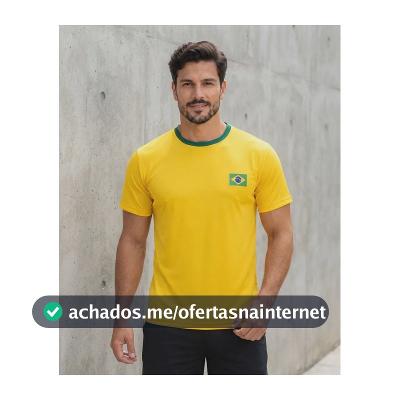 Camiseta Do Brasil Dry Fit Masculina Amarelo G