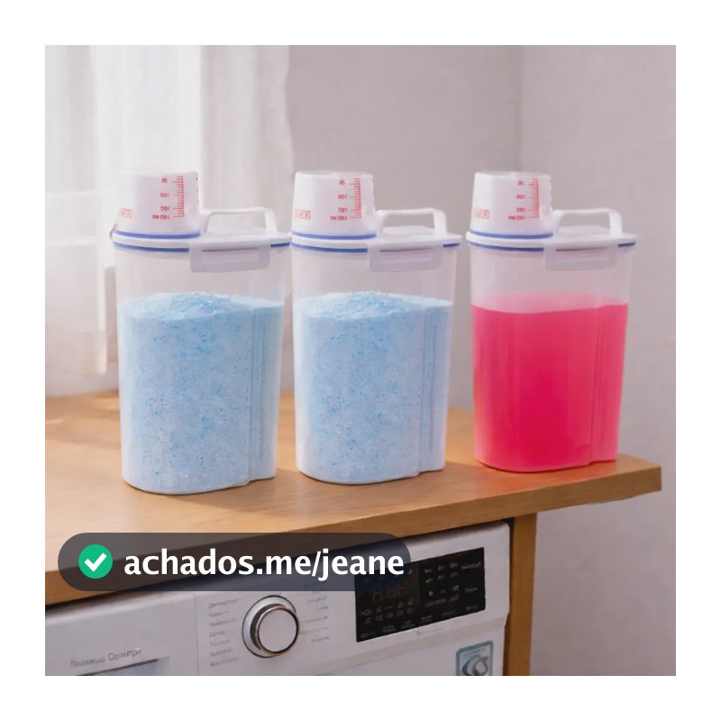 Kit 3 Unid Porta Sabão Em Pó 2l Dispenser Amaciante Lavander Transparente