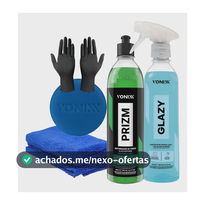 Kit Vonixx Limpeza De Vidros Glazy Redutor De Risco 500ml Pr