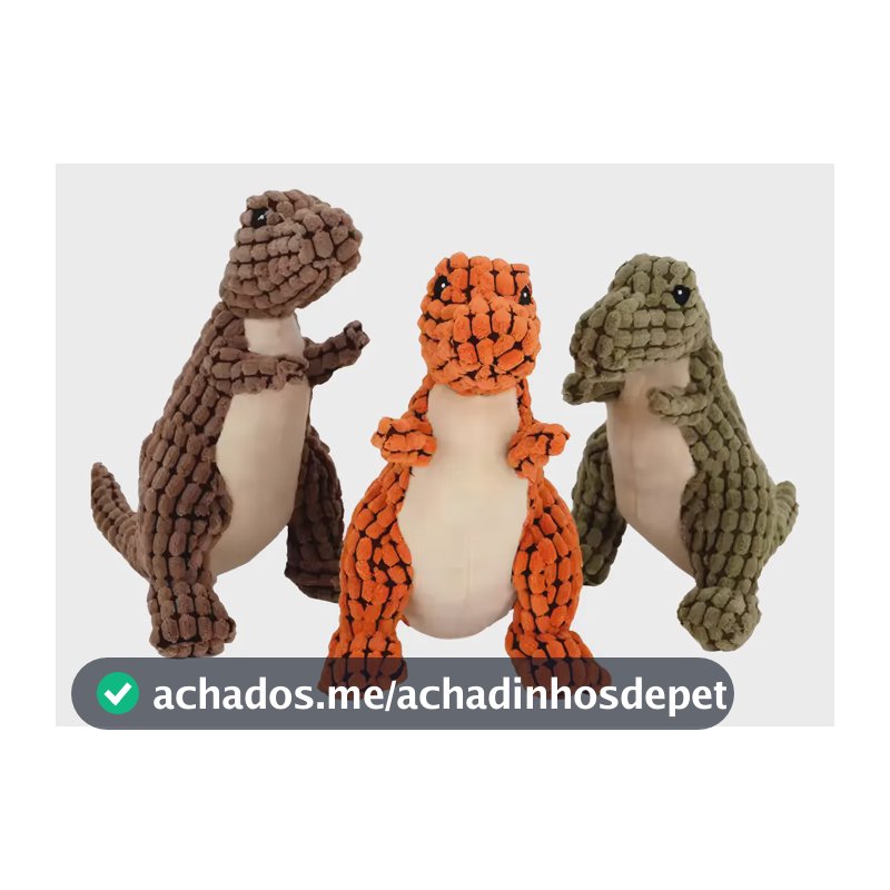 Brinquedo Pelúcia Mordedor Pet Dinossauro Brinquedo Cachorro Cor Marrom