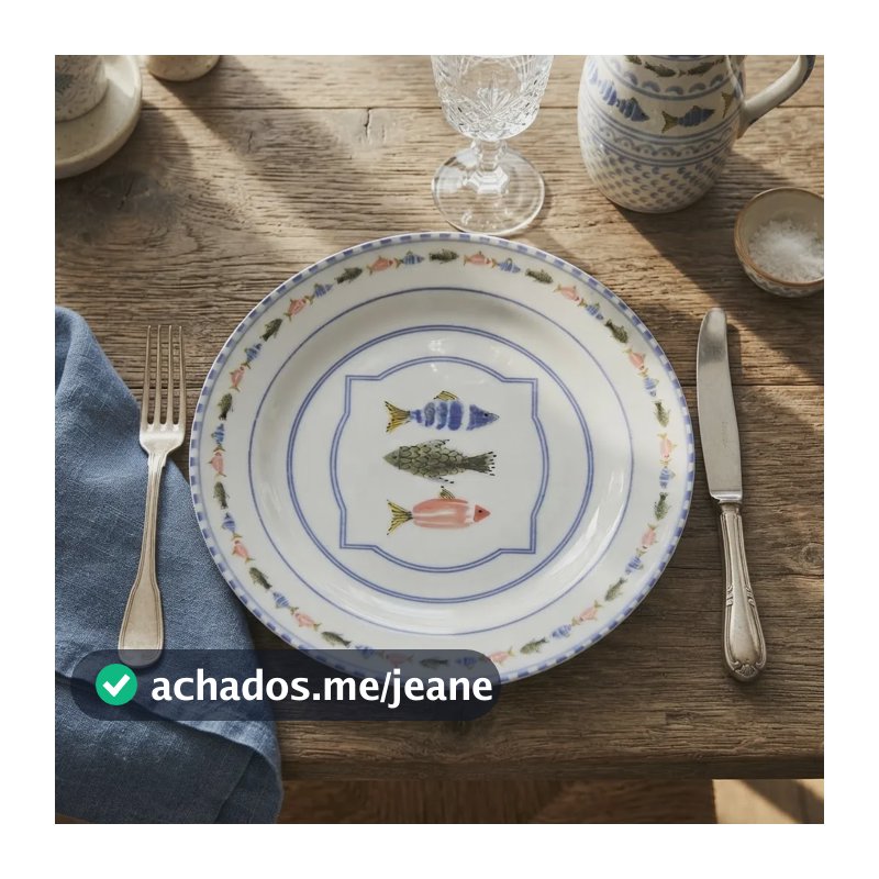 Prato Raso Porcelana Marine 27cm Mesa Posta