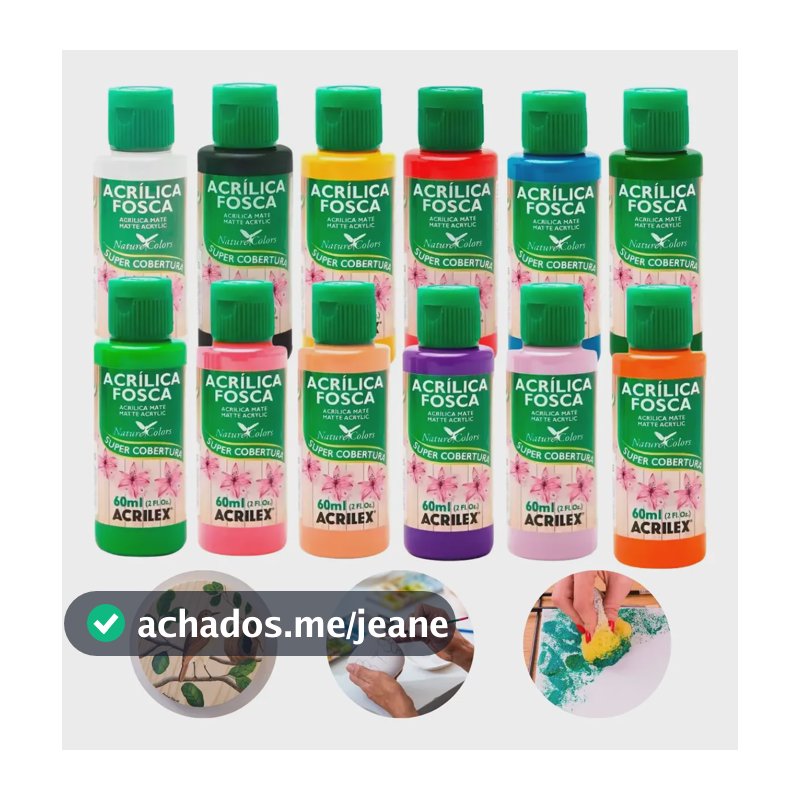 Kit 12 Tinta Acrilica Fosca Acrilex 60ml Nature Colors  Diversos