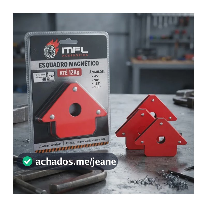 Kit 4 Esquadro Magnetico Solda 12kg Soldador Serralheiro MFL