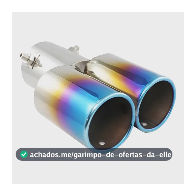 Ponteira Esportiva Automotiva Dupla Reta Oblíqua Azul
