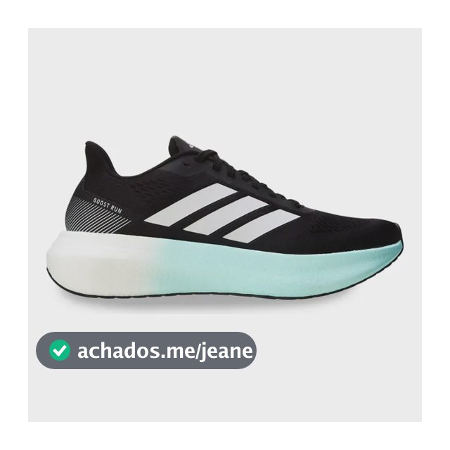 Tênis Esportivo Feminino Boost Run adidas Preto / Verde Água Liso 37 Br