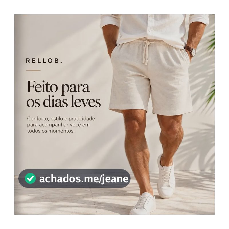 Bermuda Masculina Em Linho Natural Linho Gg