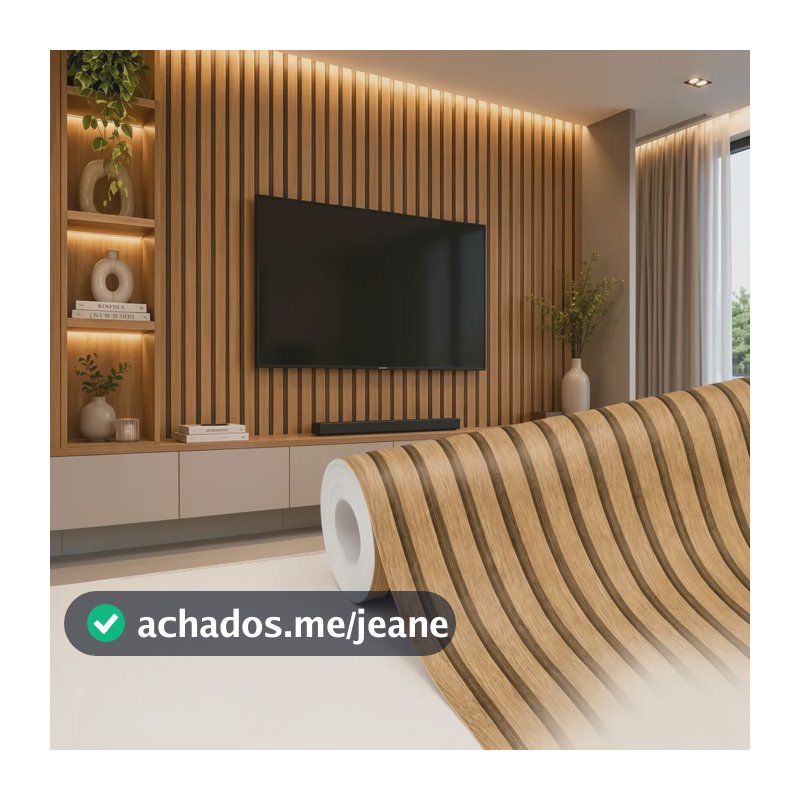 Papel De Parede Ripado Madeira Adesivo 3d Lavável Painel 5m Ripado