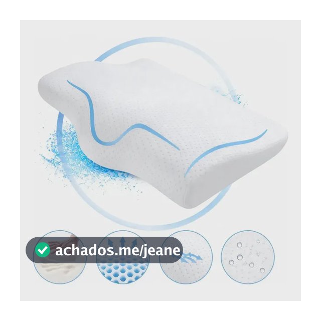 Pluma Negra Travesseiro Cervical Ortopédico Ergonômico para Alívio de Dores no Pescoço, Ombros e Coluna, Espuma Viscoelástica, Suporte Cervical, para Dormir de Lado e de Costas Confortável, Branco