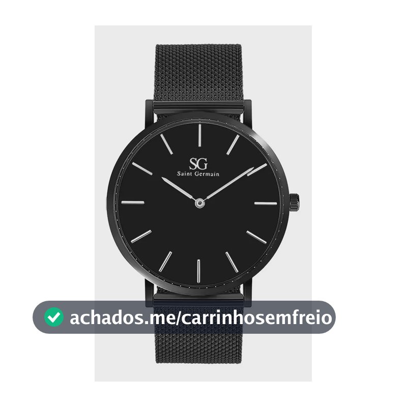 Relógio Masculino Preto Saint Germain Houston Full Black 40mm Fundo Preto