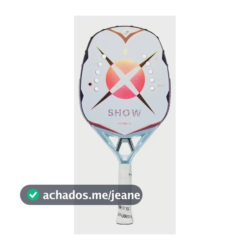 Raquete Beach Tennis Heroes Show 26 Carbono 3 K Branca
