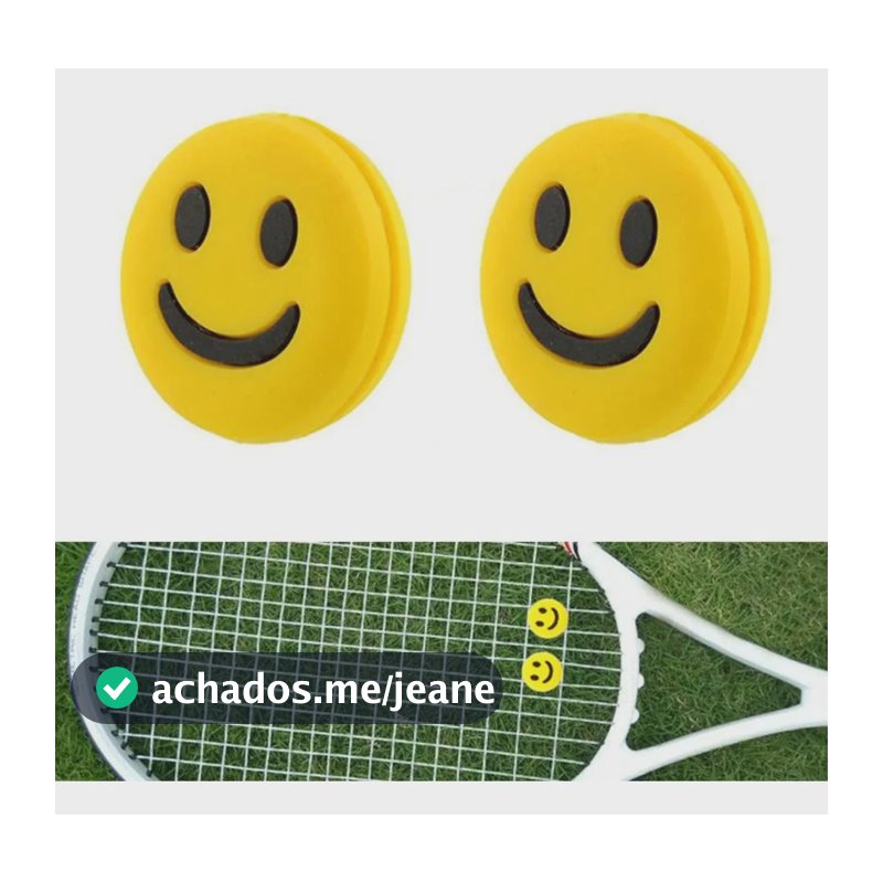 Kit 2 Antivibrador Emoji Raquete Tênis Dampener Amortecedor Amarelo