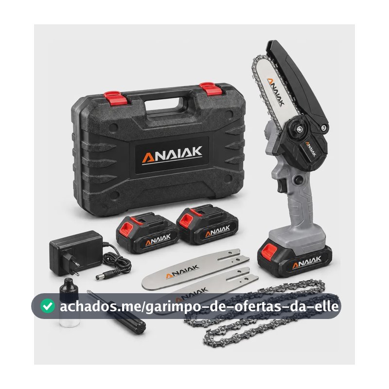 Motosserra Mini 2 Bateria Recarregável 21v Anaiak Ak-110 Cinza 127/220v