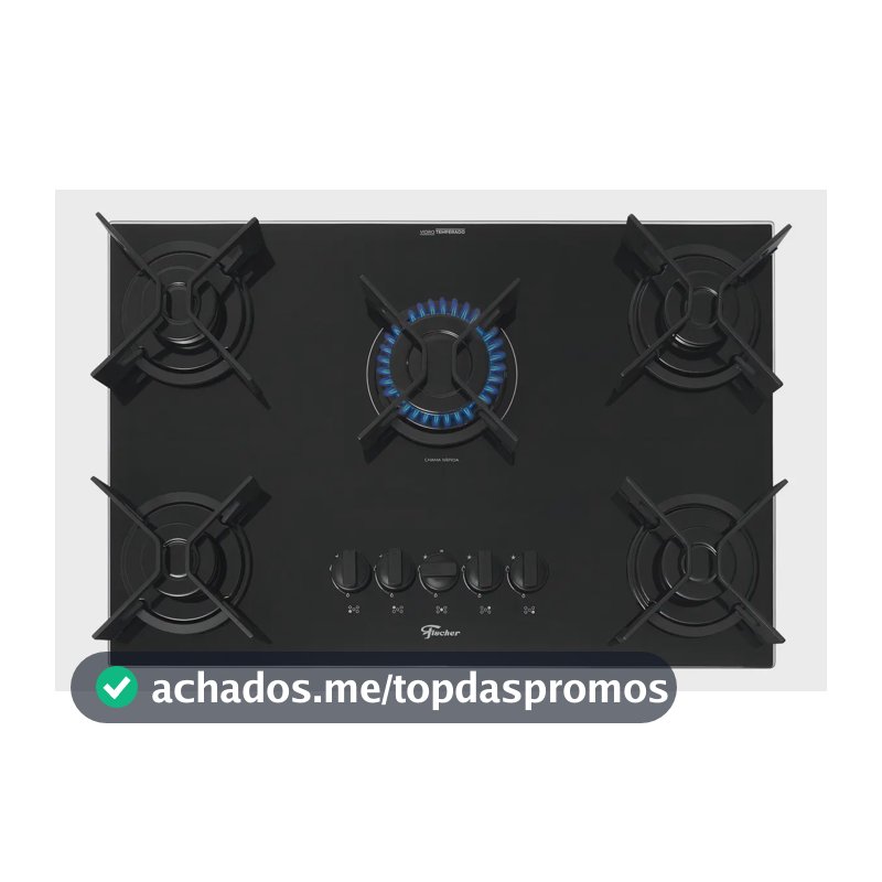 Cooktop a Gás Fischer 5 Bocas Fit Line Trempe Iron