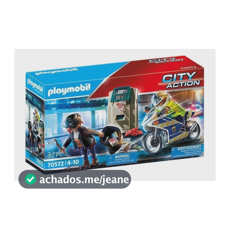 Playmobil - Caixa Eletrônico Com Policial E Fugitivo Quantidade de peças 32