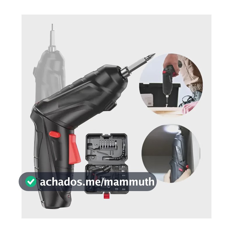 Parafusadeira Usb 4.2v Elétrica Portátil 45 Peças Preto 127/220v