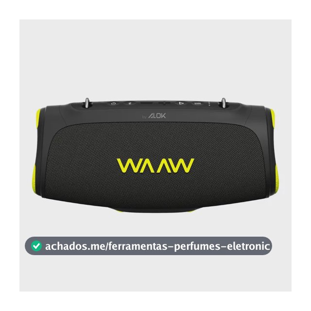Caixa De Som Bluetooth Waaw By Alok Boom 110 Prova D'água Preto 127/220v