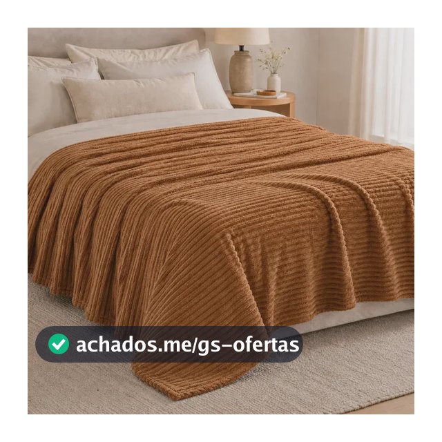 Manta Coberta Soft Casal Padrão Canelada Toque Macio 1,8x2,0 Canelado 700 G Caramelo