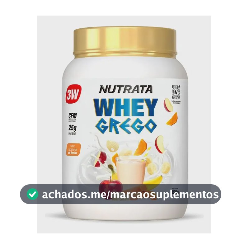 Whey Grego 3w Pote 450g Vitamina De Frutas Nutrata Vitamina De Frutas