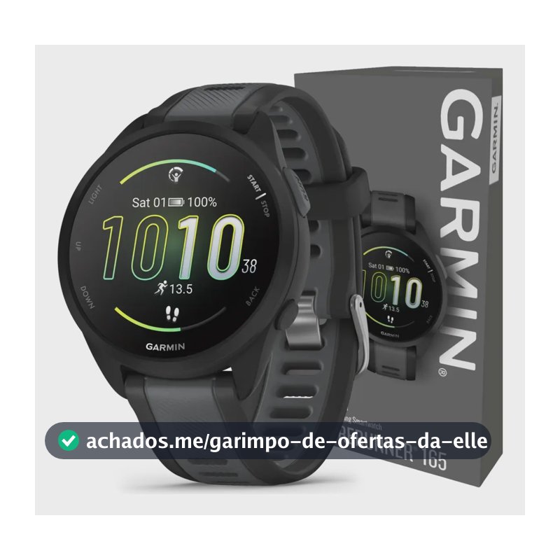 Smartwatch Relógio Garmin Forerunner 165 43mm Nf-e Preto Preto