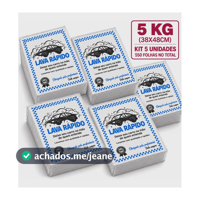 Tapete Papel Jornal Automotivo Lava Rápido Jato Carro 550fls Azul