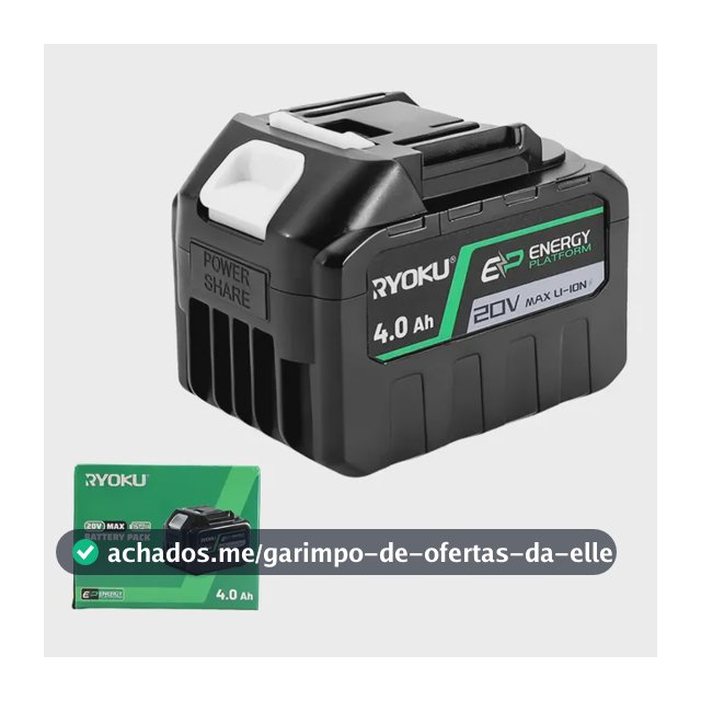 Bateria De Íon De Lítio 20v Ryoku Para Ferramentas Elétricas