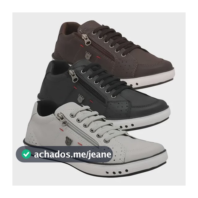 Combo 3 Pares Sapatênis , Leve De  Zíper Super Conforto