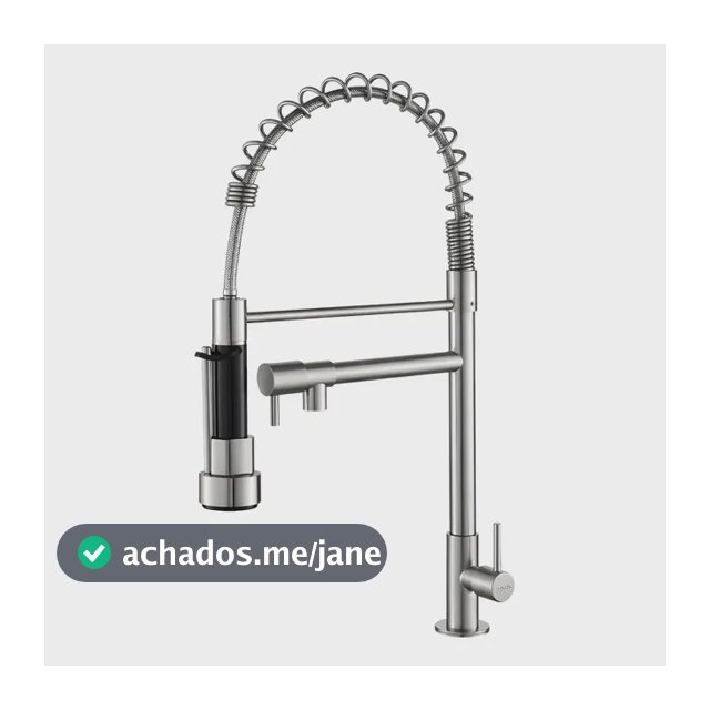 Torneira Gourmet Cozinha 50cm Misturador Monocomando Ducha Cinza Brilhante