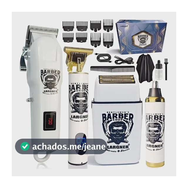 Kit Barbeador E Máquina De Corte Largner 4 Em 1 Branco 127/220v