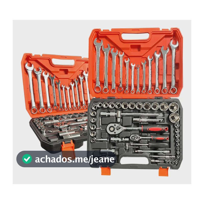 Jogo Soquete Chave Combinada Catraca 61 Pcs C/ Maleta Cor Sortido