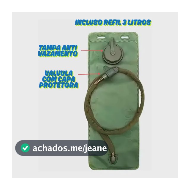 Mochila de Hidratação Tumblr Verde 3L com Refil para Ciclismo e Camping