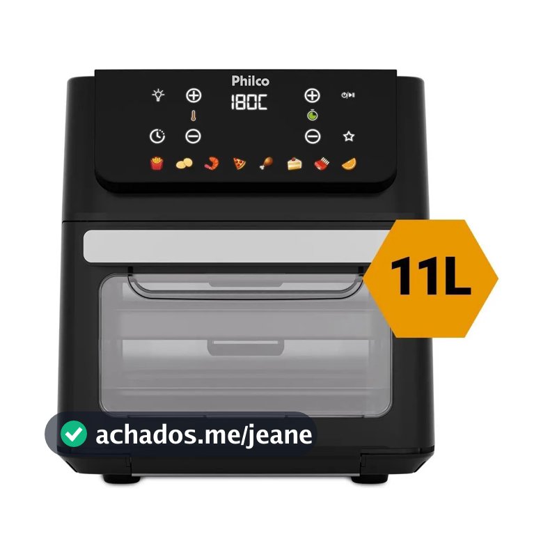 Fritadeira Air Fryer Oven 11 Litros 1800w 8 Funções Philco PAF11B