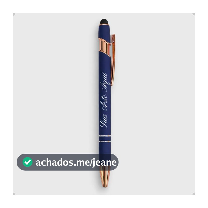 80un Caneta Personalizada Emborrachada Com Acab. Dour. Rose Tinta Tinta Azul Exterior Azul Com Dourado