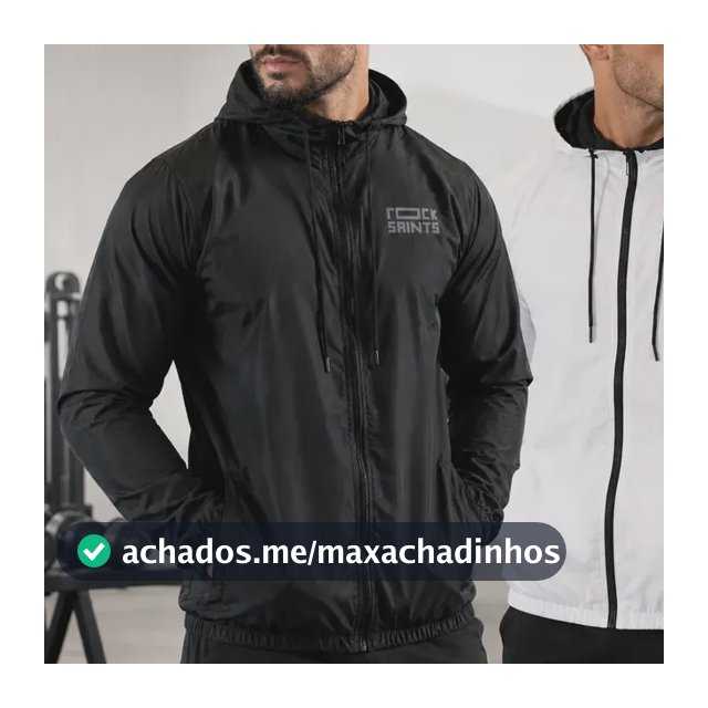 Kit 2 Jaquetas Corta Vento Rock Saints Liso Com Capuz