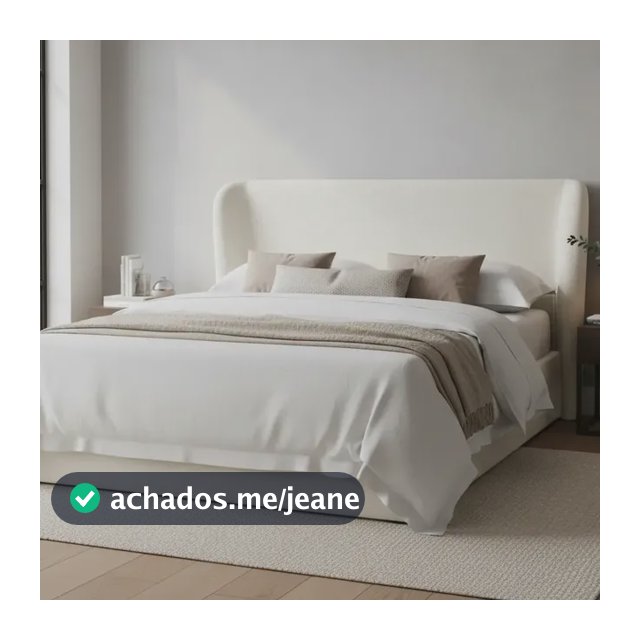 Cabeceira Estofada Lívia Queen 160cm Design Orgânico Boucle