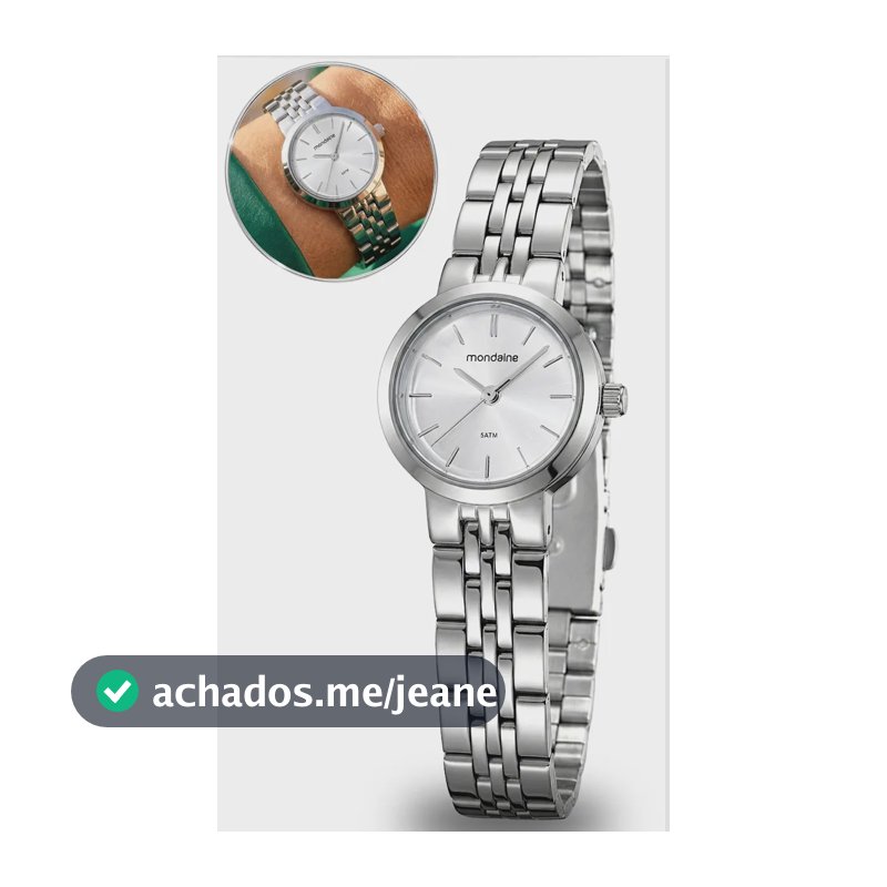 Relógio Mondaine Feminino Prateado Simples Prateado