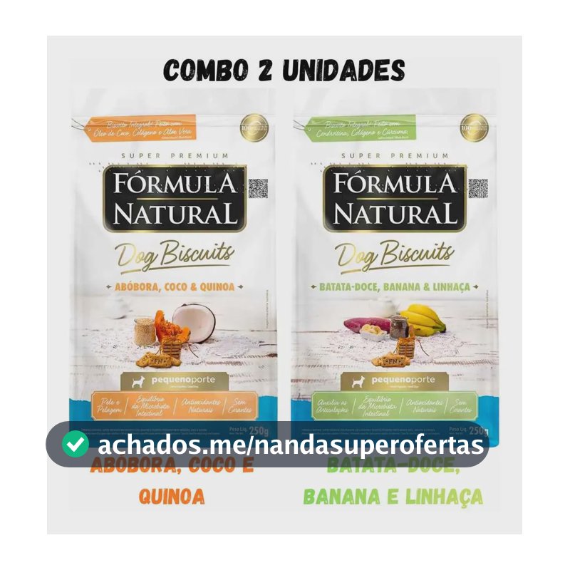 Fórmula Natural Dog Biscuits Batata E Abobora Pp 250g Kit 2