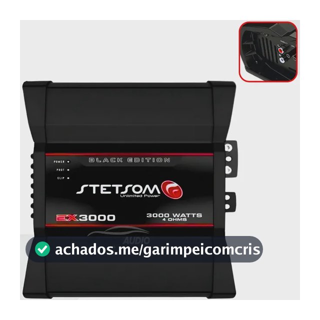 Módulo Amplificador Stetsom Ex3000 4 Ohms 3000 3k Ex-3000 Preto