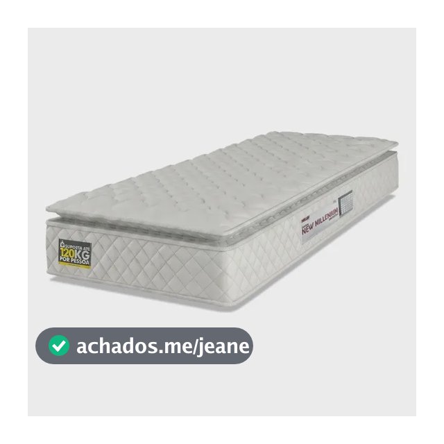 Colchão Solteiro Espuma D33 Pillow Top New Millenium Branco
