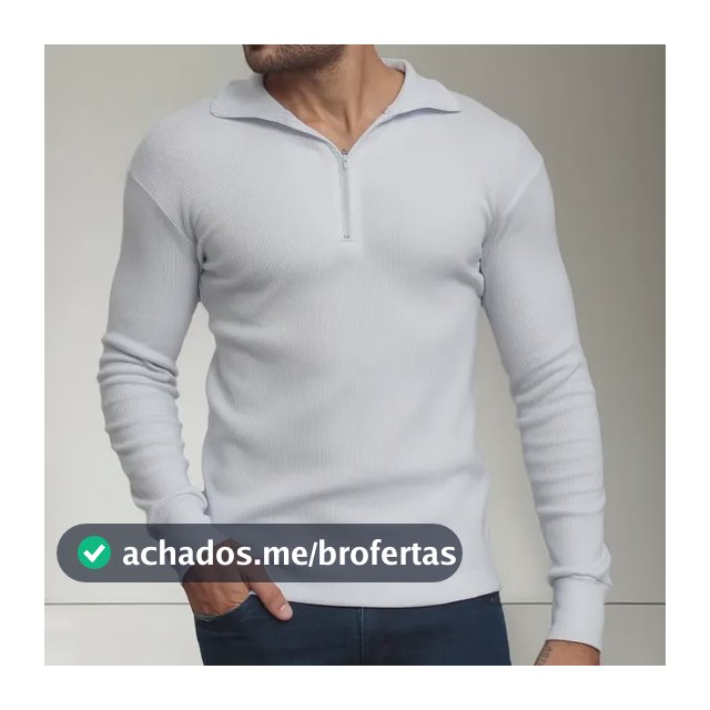 Camiseta Suéter Cacharrel Manga Longa Zíper
