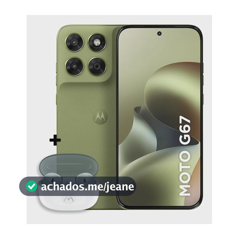 Kit Smartphone Motorola Moto G67 5g 256gb Verde + Moto Buds 2 Cinza